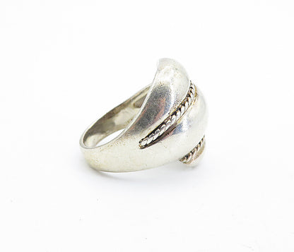 ESPO 925 Sterling Silver  Vintage Rope Twist Fluted Band Ring Sz 10  RG7048