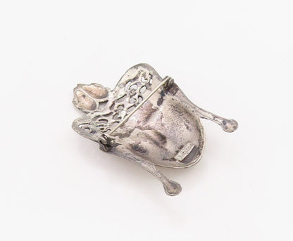 925 Sterling Silver Vintage Brooch Pin Solid Carved Royal Figure Face  BP11232