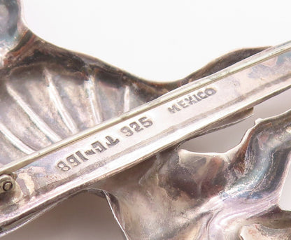 MEXICO 925 Sterling Silver  Vintage Ballet Dancer Motif Brooch Pin  BP4673