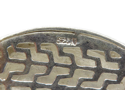 925 Sterling Silver  Vintage Shiny Hammered Two Tone Linked Pendant  PT17231