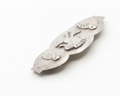 PERU 925 Sterling Silver  Vintage Chiseled Running Man Brooch Pin  BP4086