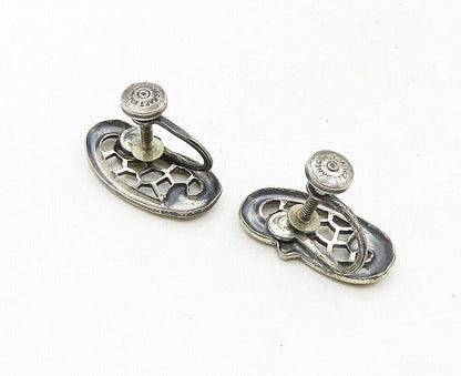 DANECRAFT 925 Silver  Vintage Petite Floral Swirl Non Pierce Earrings  EG4992