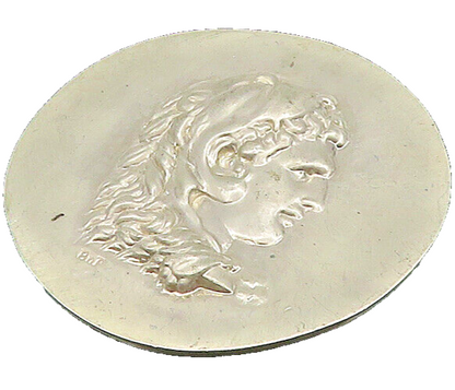 Bn F ECHO 925 Sterling Silver Vintage Heavy Ancient Figure Coin Medal TR3218