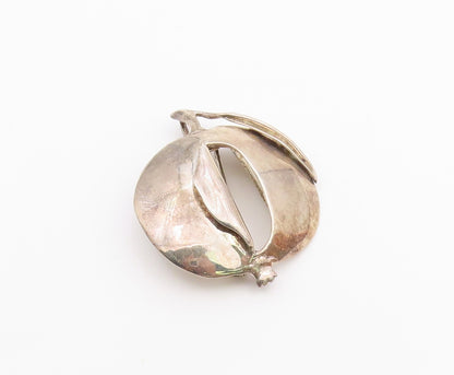 925 Sterling Silver  Vintage Shiny Cutout Apple Fruit Motif Brooch Pin  BP3588