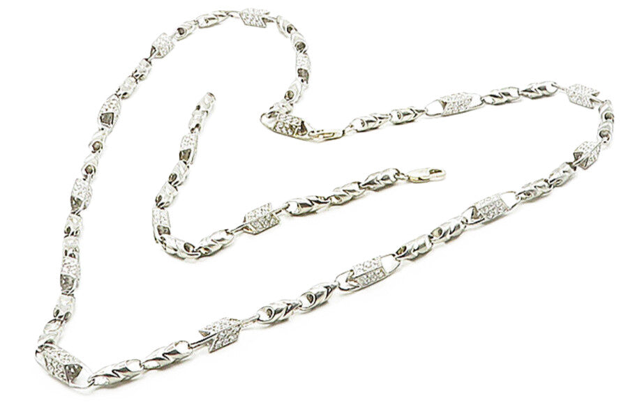 925 Sterling Silver  Vintage Sparkling Topaz Necklace & Bracelet Set  TR1549