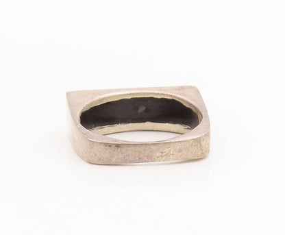 925 Sterling Silver Vintage Ring Intricate Geometric Floral Band  Sz 8  RG34853