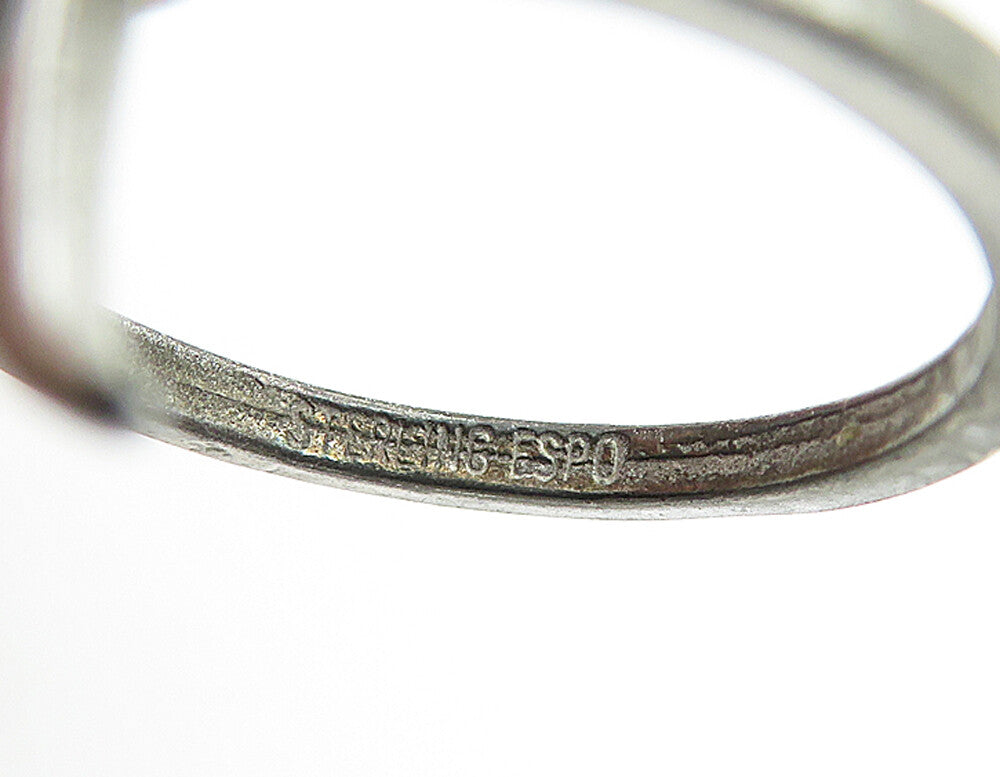 ESPO 925 Sterling Silver  Vintage Shiny Smooth Thin Band Ring Sz 6.5  RG5854
