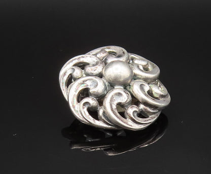 DANECRAFT 925 Silver  Vintage Spiral Floral Non Pierced Earrings  EG11823