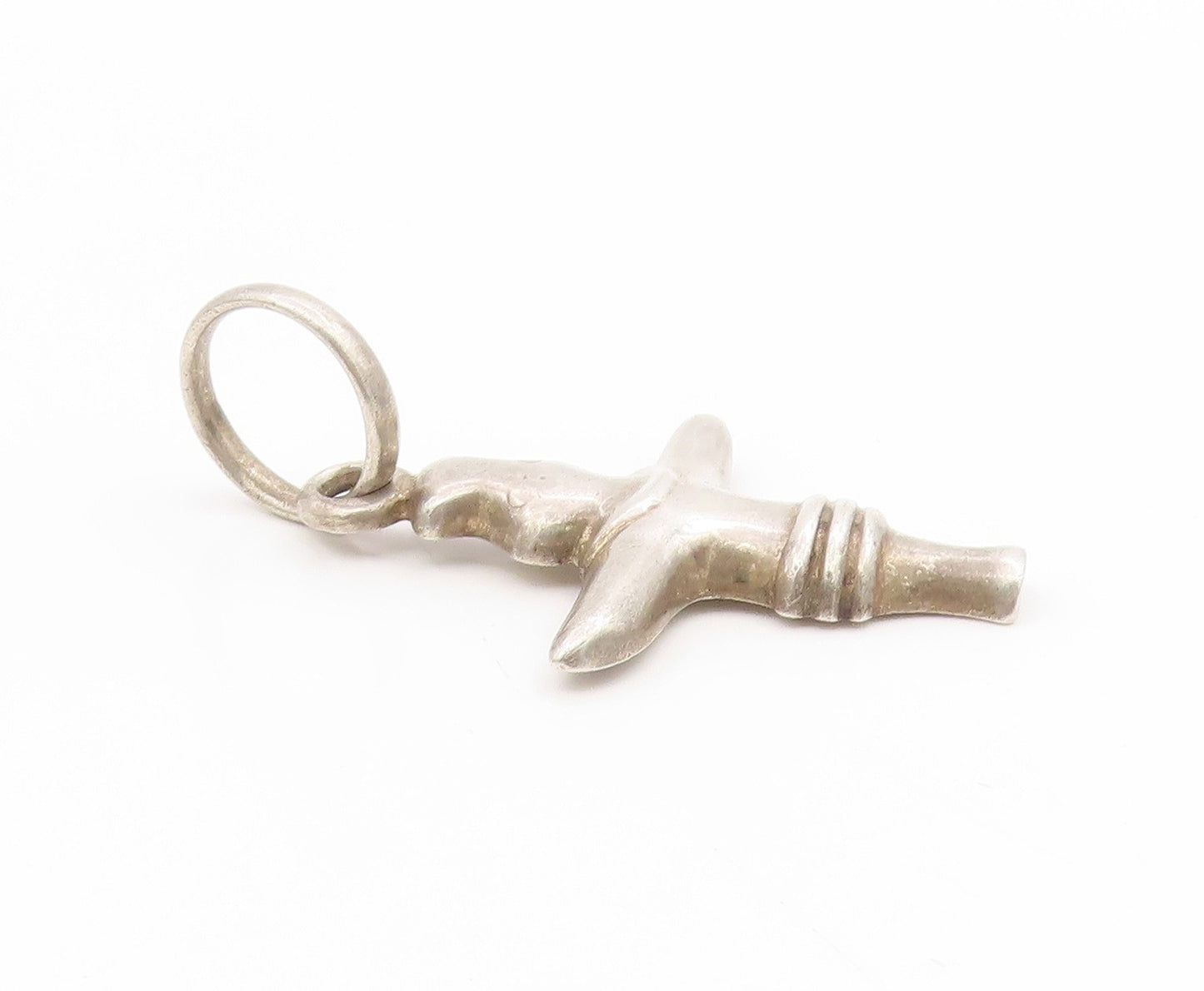 925 Sterling Silver Vintage Pendant Modernist Solid Inukshuk Charm  PT25667