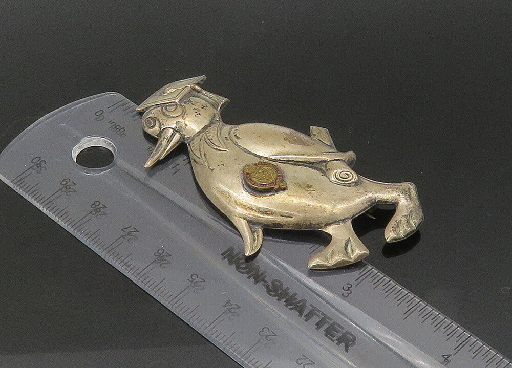 TRUART 925 Silver  Vintage Antique Penguin Graduate Diploma Brooch Pin  BP8714