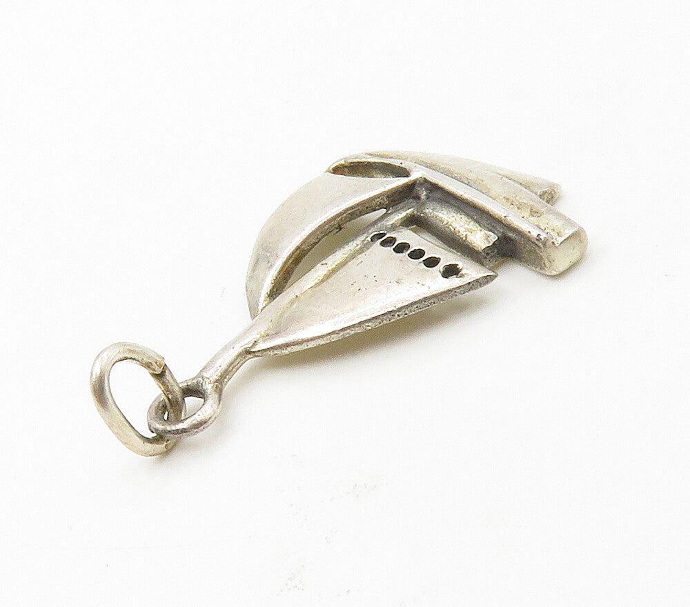 925 Sterling Silver  Vintage Shiny Petite Sail Boat Motif Pendant  PT13076