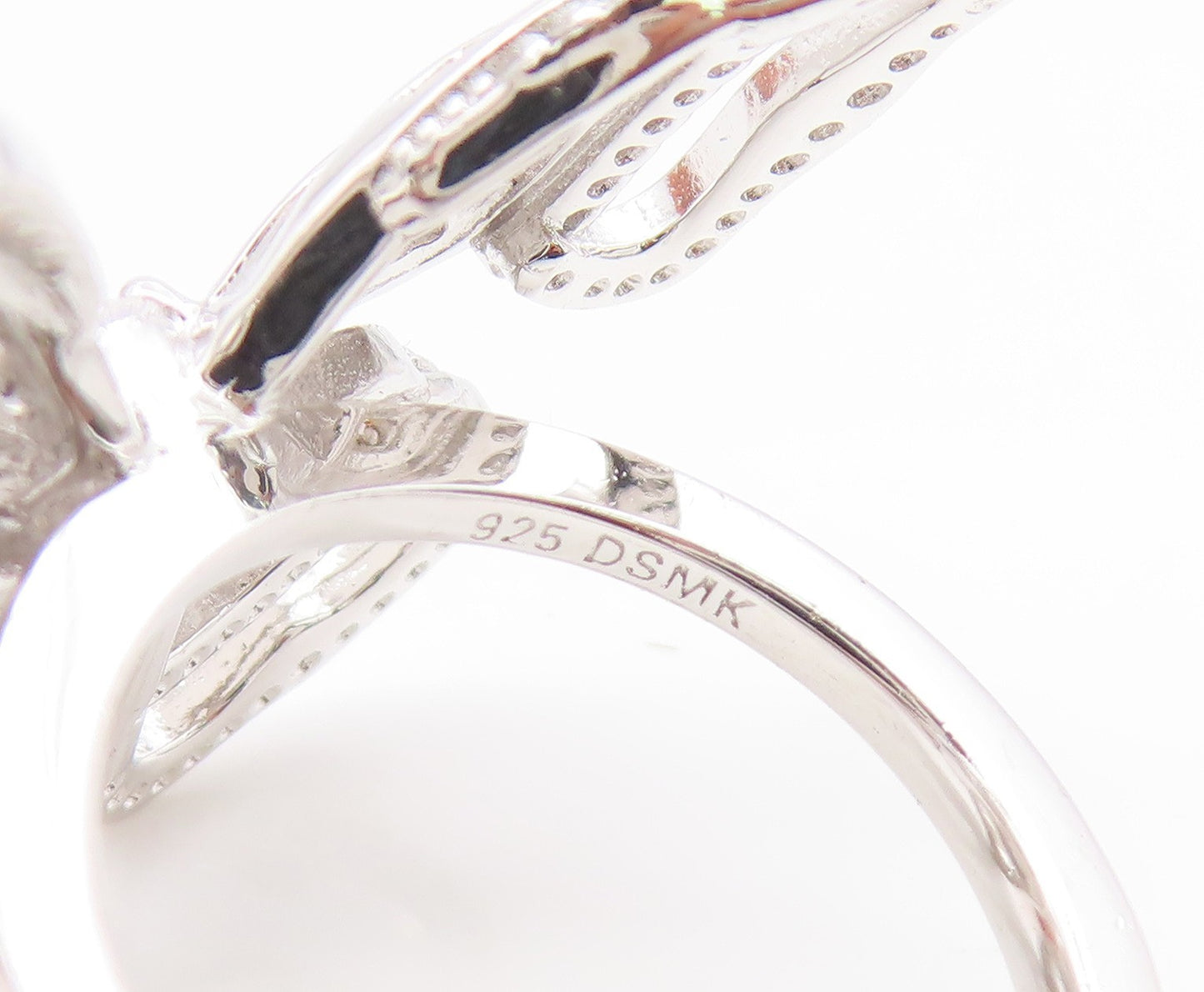 925 Sterling Silver Vintage Ring Multi Shape CZ Elegant Butterfly  Sz 7  RG35231