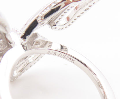 925 Sterling Silver Vintage Ring Multi Shape CZ Elegant Butterfly  Sz 7  RG35231