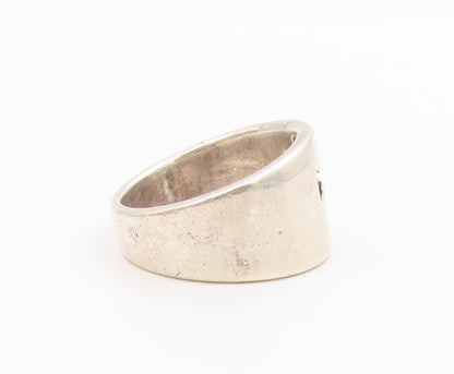 925 Sterling Silver Vintage Ring Minimalist Cutout Religious Cross Sz 7 RG34898