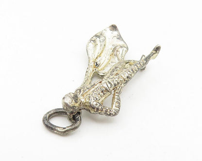 925 Sterling Silver  Vintage Petite Bull Fighter With Cape Pendant  PT8932