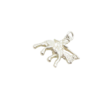 925 Sterling Silver  Vintage Petite Shiny Soldier On Horse Drop Pendant PT6902