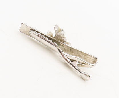 925 Sterling Silver  Vintage Sailor Ship Carved On Designer Tie Clip  TR3652
