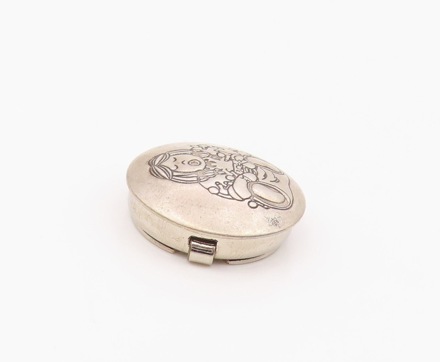 925 Sterling Silver  Vintage Girl With Dolls 3 Pcs Button Covers  TR2900