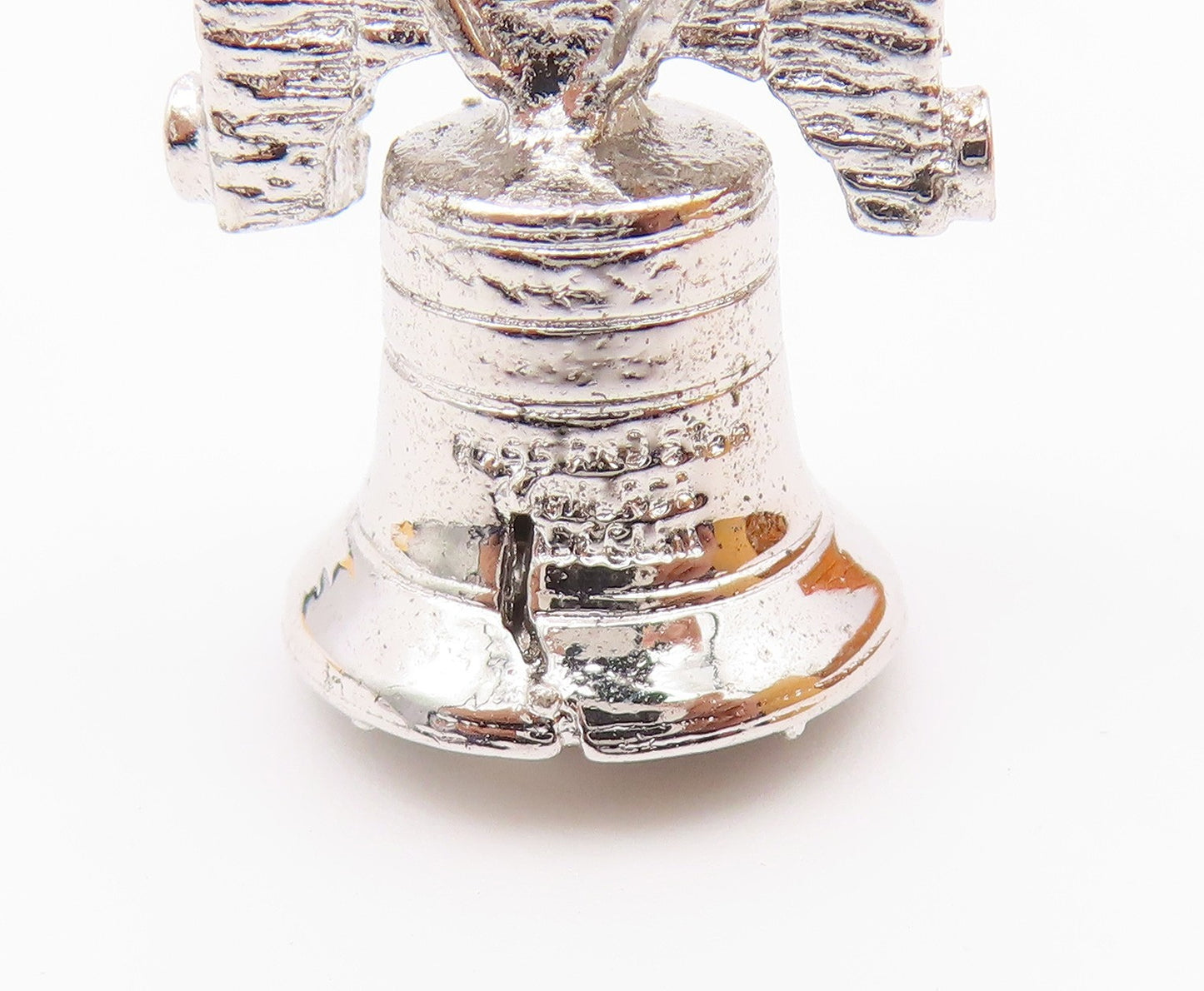 925 Sterling Silver  Vintage Liberty Bell Charm Pendant (JINGLES)  PT21045