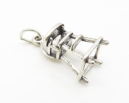 925 Sterling Silver  Vintage Shiny Petite Baby's High Chair Pendant  PT8438