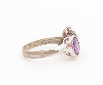 925 Sterling Silver Vintage Ring Oval Cut Multi Gemstone Band  Sz 8  RG35842