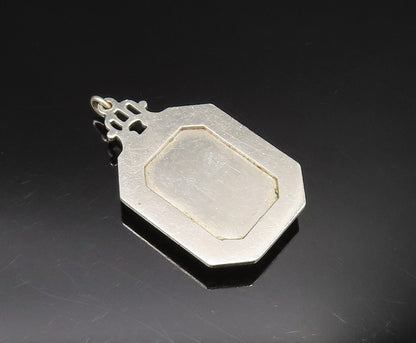 925 Silver  Vintage Victorian Amazonite & Cubic Zirconia Pendant  PT21006