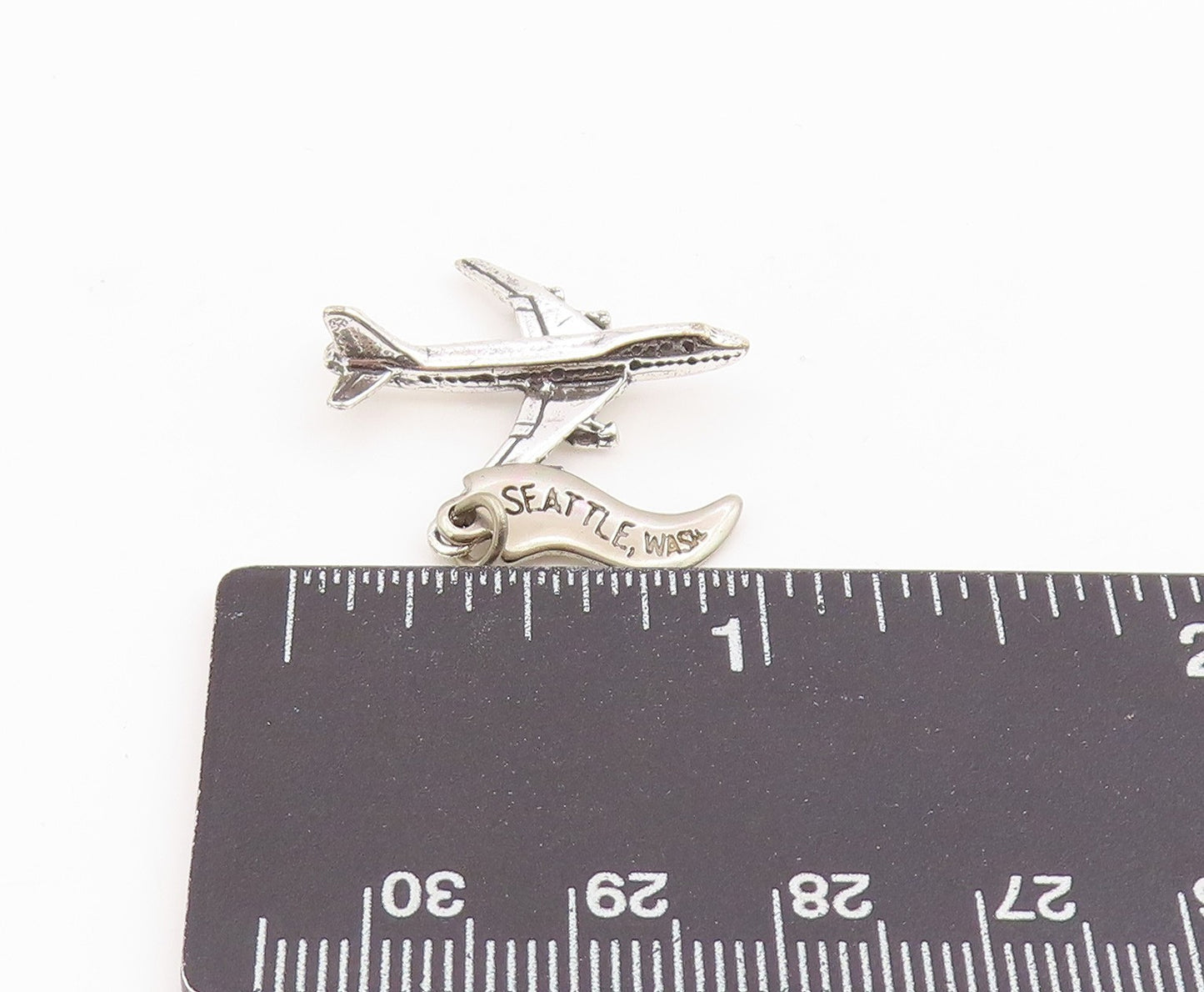 925 Sterling Silver Vintage Pendant Miniature Jet Plane Seattle Charm  PT26051
