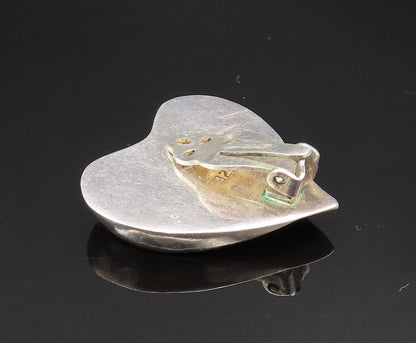 925 Silver  Vintage Minimalist Heart Shaped Non Pierced Earrings  EG11773