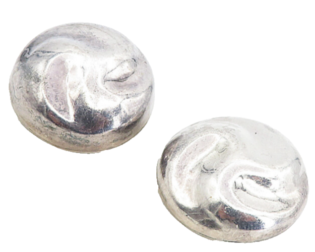 MEXICO 925 Sterling Silver  Vintage Swirl Dome Non Pierce Earrings  EG4478