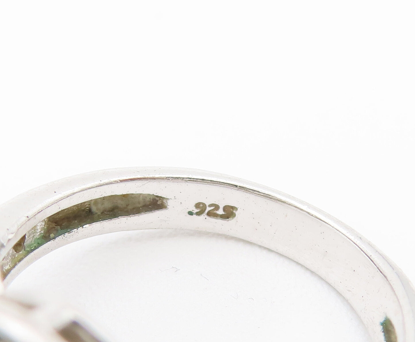 925 Sterling Silver Vintage Ring Minimalist Circular Halo Topaz Sz 6  RG27902