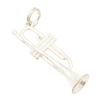 925 Sterling Silver Vintage Pendant 3D Cutout Saxophone Charm   PT23920