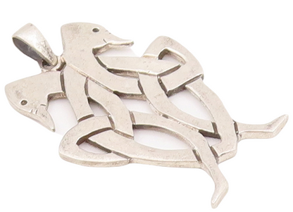 925 Sterling Silver Vintage Pendant Celtic Knot Design With Two Birds  PT22876
