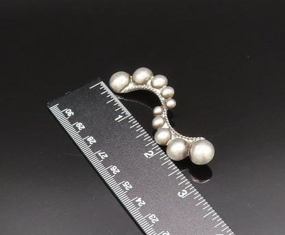 TAXCO 925 Silver  Vintage Antique Bead Ball & Twisted Rope Brooch Pin  BP9611