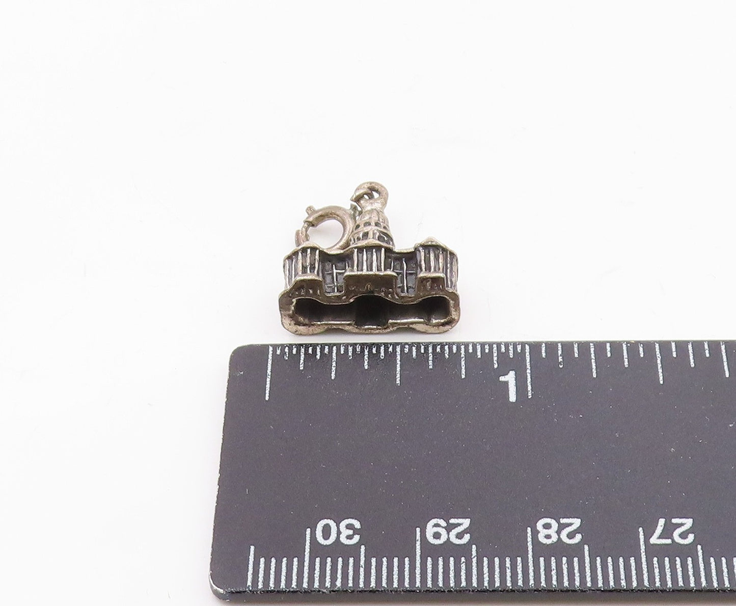 925 Sterling Silver  Vintage Capitol Building Dark Tone Pendant  PT16915