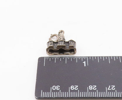 925 Sterling Silver  Vintage Capitol Building Dark Tone Pendant  PT16915