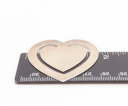 925 Sterling Silver Vintage Bookmark Minimalist Open Love Heart Design  TR4184