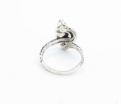 925 Sterling Silver  Vintage Cobra Snake Motif Large Band Ring Sz 13  RG7425
