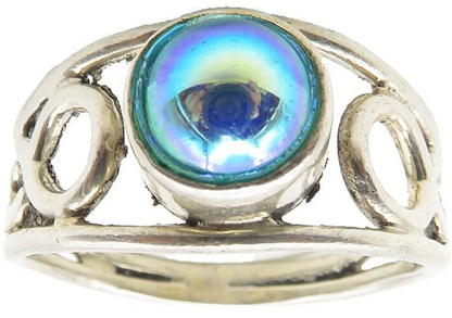 925 Sterling Silver  Rainbow Metallic Infinity Swirl Band Ring Sz 9  RG11556