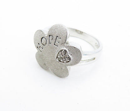 ROSS SIMON 925 Silver  Genuine Diamond Hope Stamped Band Ring Sz 8  RG6995