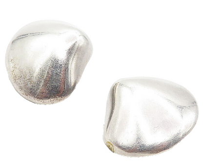 MEXICO 925 Sterling Silver  Vintage Shiny Hollow Non Pierce Earrings  EG3830