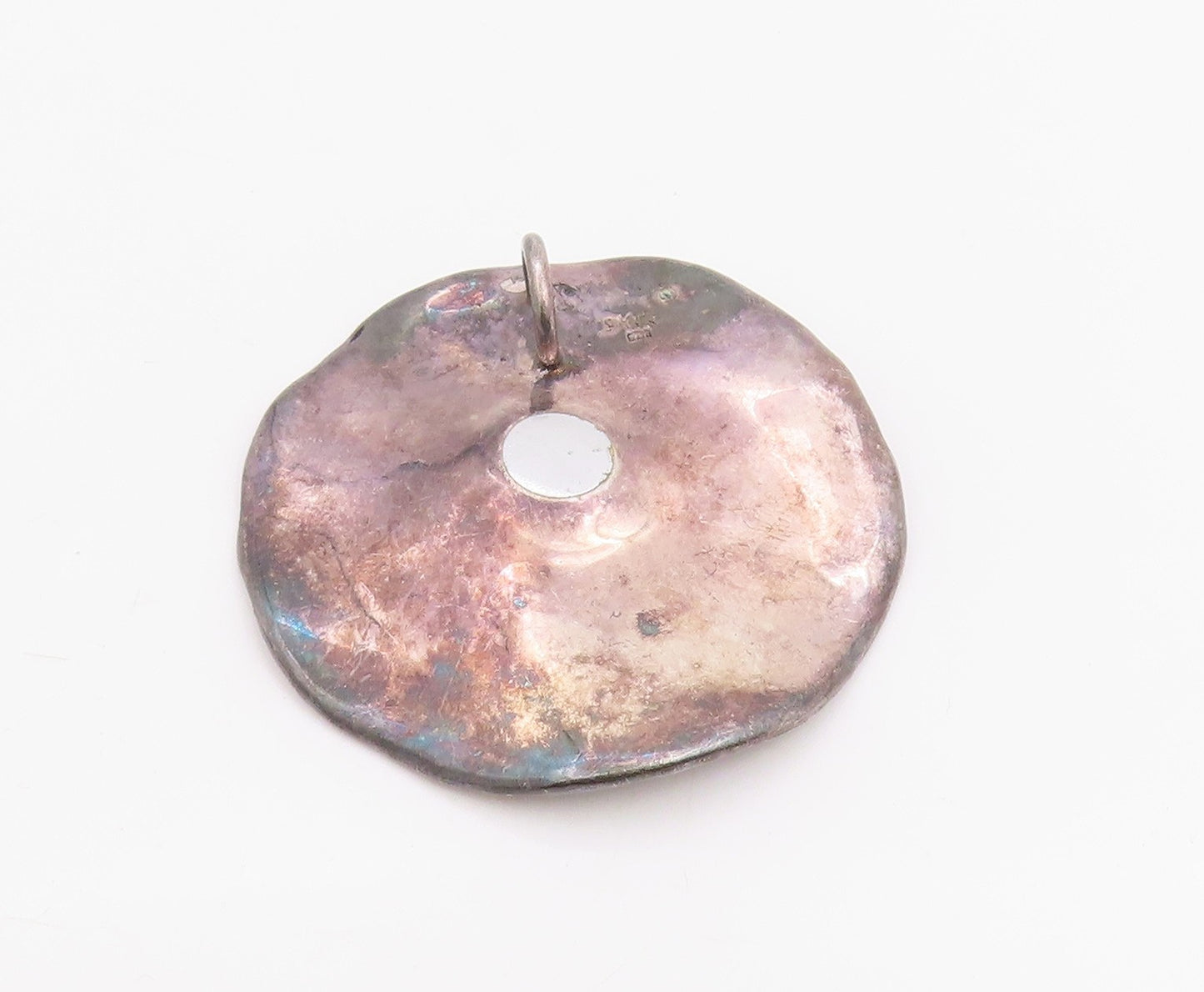 925 Sterling Silver Vintage Pendant BAT AMI Modernist Abstract Locket  PT25854