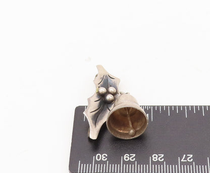 925 Sterling Silver Vintage Brooch Pin DAMASO GALLEGOS Bell Jingles  BP10563