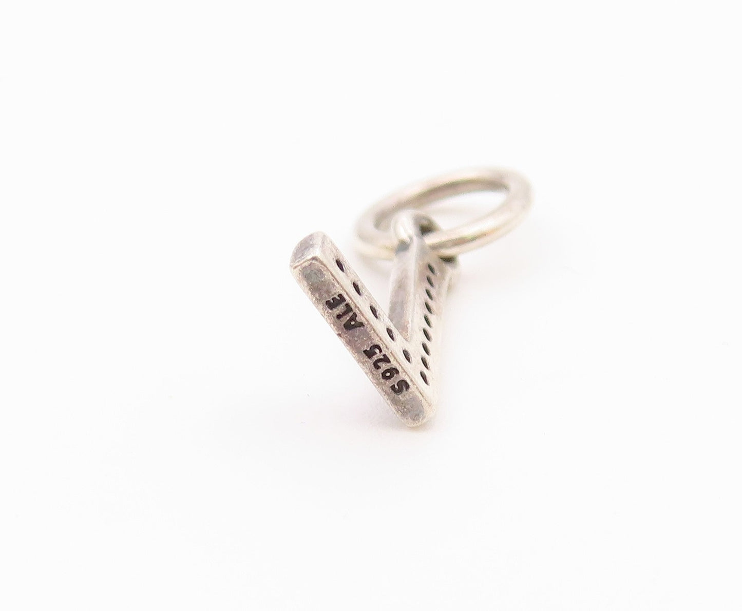 PANDORA 925 Sterling Silver  Vintage Petite Topaz L Initial Pendant  PT17943