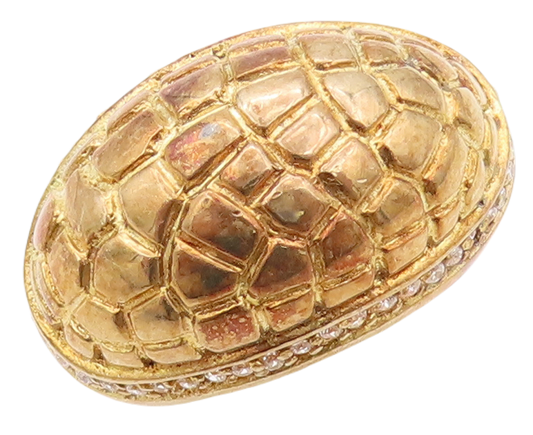 925 Sterling Silver Vintage Ring Gold Plated Snake Skin CZ Band Sz 7 RG30316