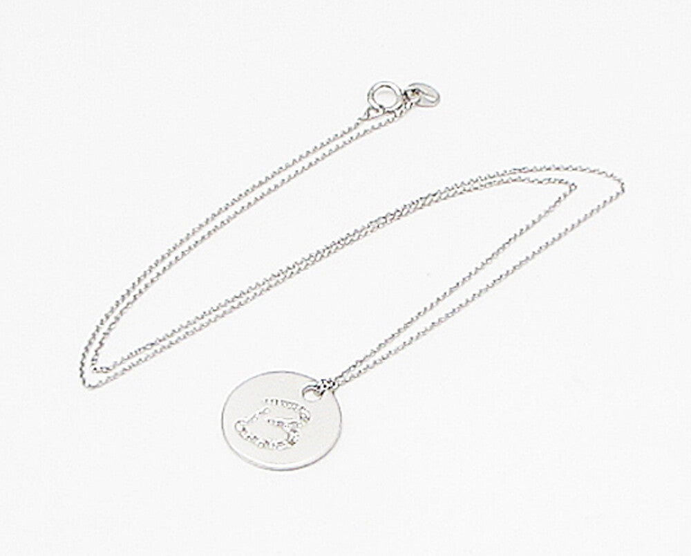 925 Sterling Silver  .10ctw Genuine Diamonds B Initial Pendant & Chain  PT2450