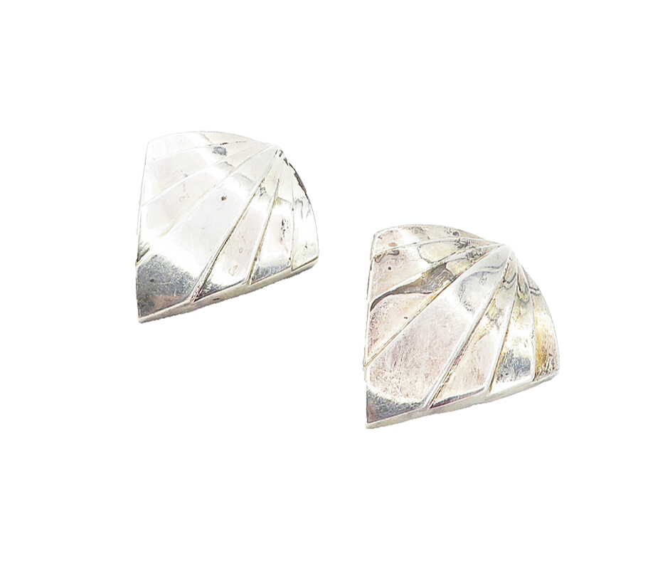 CHARLES KRYPELL 925 Silver & 14K GOLD  Vintage Modernist Drop Earrings  EG4339
