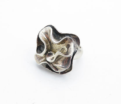 SILPADA 925 Silver  Vintage Dark Tone Sculpted Cocktail Ring Sz 8  RG7046