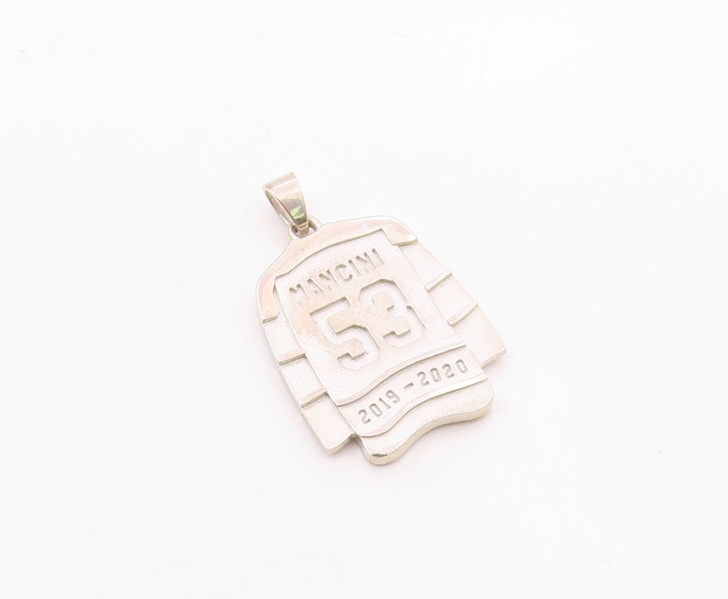 925 Sterling Silver  Vintage Saginaw Ice Hockey 53 Jersey Pendant  PT19251