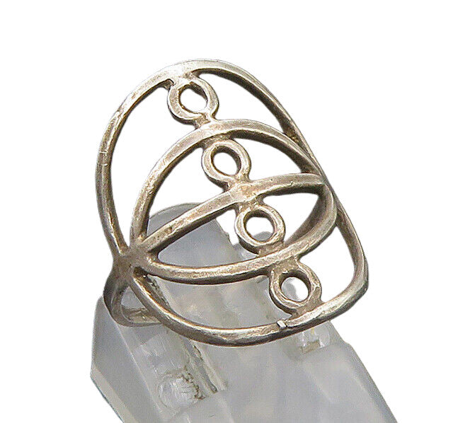925 Sterling Silver  Vintage Open Circle Design Band Ring Sz 6  RG23057
