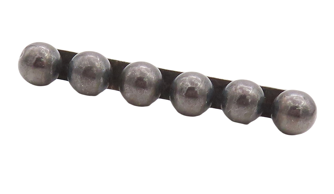 925 Sterling Silver Vintage Brooch Pin Antique Dark Tone Bead Row   BP11221